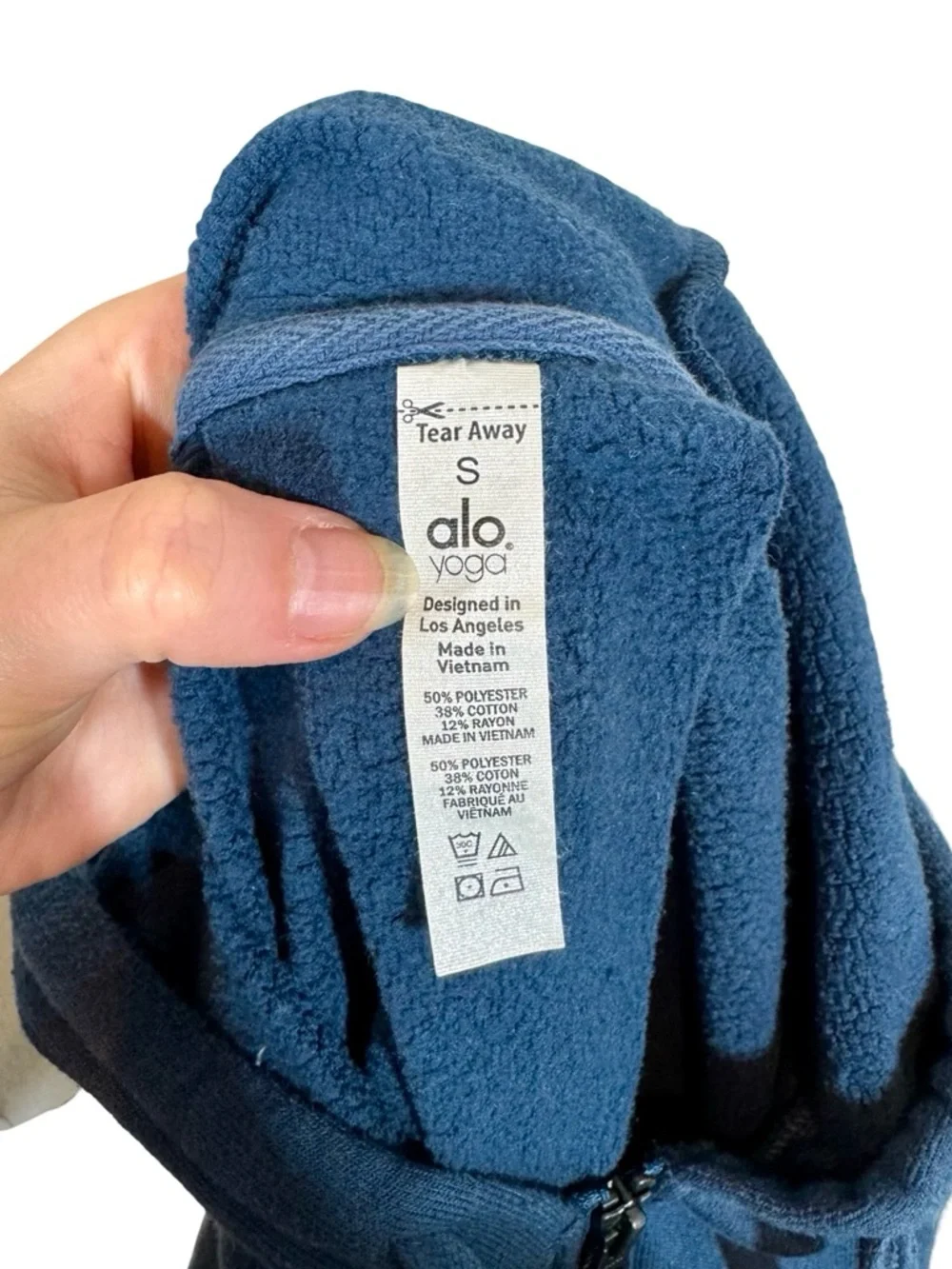 ALO Yoga Extreme Cropped Zip Up Hoodie in Eclipse Blue